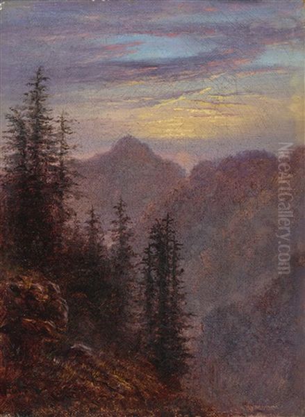 Mountain Landscape At Dusk - view 1