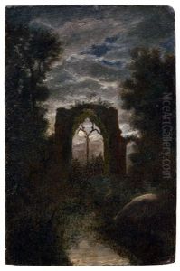 Ruins Of Netley Abbey By Moonlight by Carl Gustav Carus