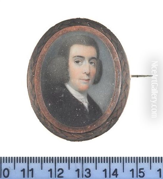A Gentleman Named John Speirs, Wearing Crimson Coat, White Chemise And Stock, Powdered Bag Wig - view 1