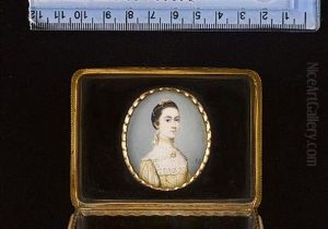 A Lady Wearing Yellow Dress With Slashed Sleeves To Reveal White, White Lace Trimmed Panel And Matching Collar by Penelope Carwardine
