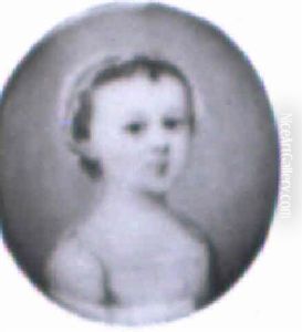 Anne, Aged Four, In White Dress And Bonnet Trimmed With Blue Ribbon