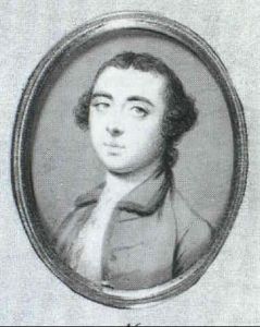 A Gentleman In Blue Edged Lilac Coloured Coat And White Waistcoat by Penelope Carwardine