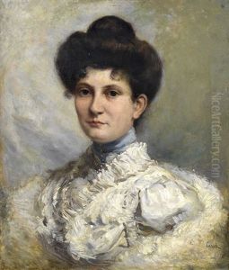 Retrato De Senora Con Vestido Blanco