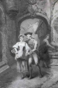 Marktmadchen Mit Verehrer by Jose Casado del Alisal