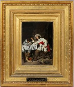 Cavaliers In A Pub by Antonio Casanova y Estorach