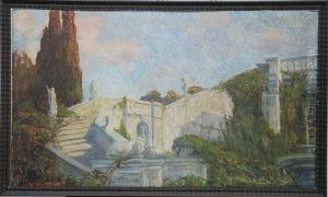 Scorcio Di Villa Con Giardino by Carlo Casanova
