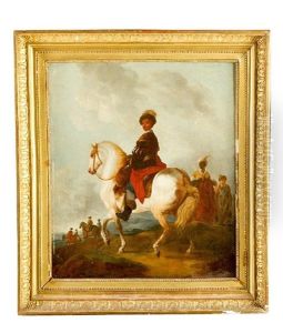 Elegant Horse Riders In Landscape by Francesco Giuseppe Casanova