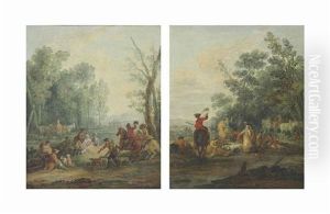 Before The Hunt; After The Hunt (pair) by Francesco Giuseppe Casanova