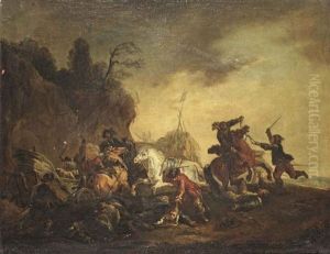 An Ambush On A Mountain Road by Francesco Giuseppe Casanova