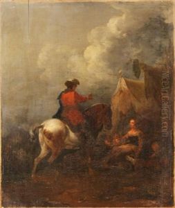 Cavalier Devant La Tente by Francesco Giuseppe Casanova