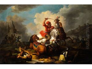 Schlachtenszene Aus Den Turkenkriegen