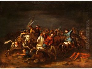 Schlachtenbildszene Aus Dem Turkenkrieg