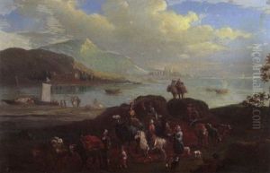 Karawane An Einem Orientalischen Flus Karawane An Einem Orientalischen Flus
