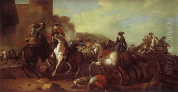 Charge De Cavalerie Devant Une Citadelle - view 1