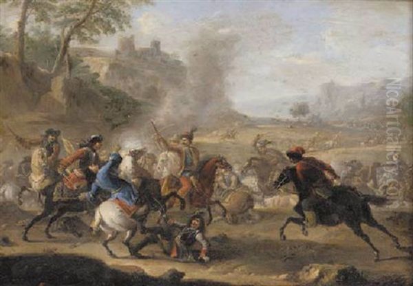 A Cavalry Skirmish Between The Christians And Turks - view 1