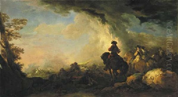A Cavalry Battle With Horsemen About To Enter The Fray - view 1