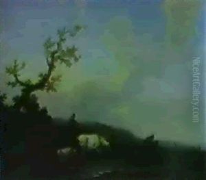 Hirten Und Herde In Einer Landschaft by Francesco Giuseppe Casanova