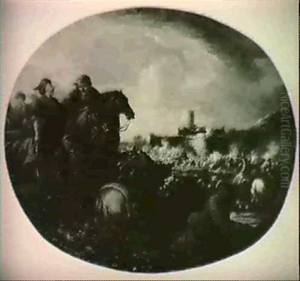 A Cavalry Skirmish Of Turks And Europeans Before A Castle - view 1