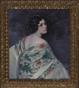Una Joven Con Manton by Ramon Casas