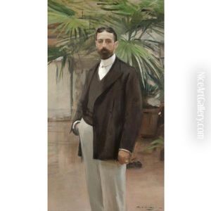 Retrato De Eduardo Nieto, El Marques De Villamizar (eduardo Nieto, Known As The Marquis Of Villamizar) by Ramon Casas