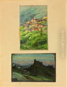 Paesaggi (+ Paesaggi, Watercolor On Paper; 2 Works) by Basilio Cascella