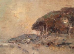 Abendstimmung An Der Kuste by Giuseppe Casciaro