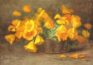 Poppies In A Straw Basket
