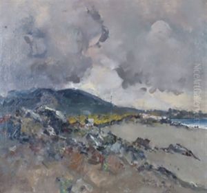 Pittore Sulla Spiaggia D'ischia by Giuseppe Casciaro