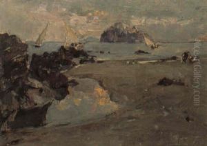 Ischia E Il Castello Aragonese by Giuseppe Casciaro