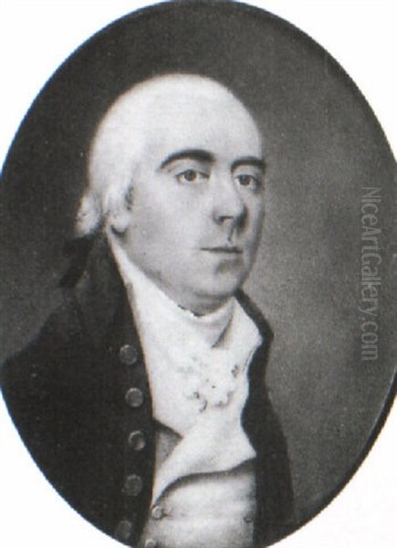 A Gentleman In Blue Coat, White Waistcoat And Frilled Cravat - view 1
