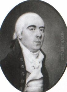 A Gentleman In Blue Coat, White Waistcoat And Frilled Cravat by Paul Frederick De Caselli