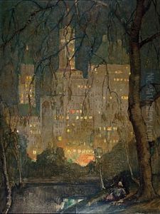The East Side As Seen From Central Park, New York City by Ettore Caser