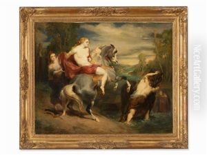 Amazons Crossing A River by Daniel Casey