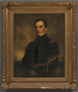 Portrait Of A Civil War Era Naval Officer. by Joseph Alexander Ames
