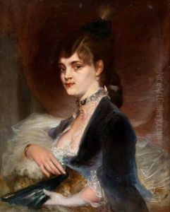 Portrait D'elegante A L'eventail by Daniel Casey