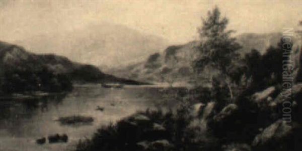 Lake, With Steamer And Geese - view 1