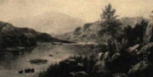 Lake, With Steamer And Geese