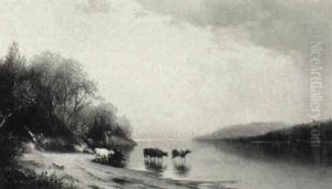 Cattle Watering, Autumn by John William Casilear