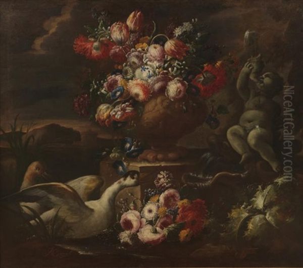 Bouquet De Fleurs Avec Canards - view 1