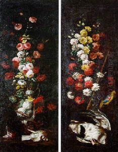 Nature Morte Aux Fleurs Et Volatiles