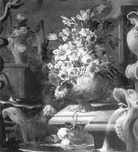 Still Life Of Flowers In An Urn by Nicola Casissa