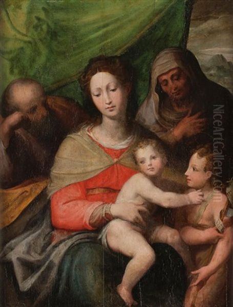 Sainte Famille Avec Saint Jean Baptiste Et Sainte Anne - view 1