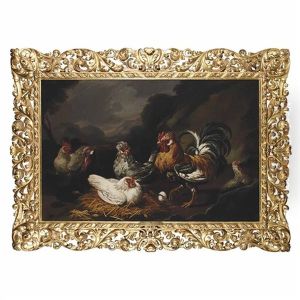 Rooster And Chickens by Giovanni Agostino Cassana