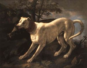A Boar Attacked By A Boar-hound On A Hillside by Giovanni Agostino Cassana