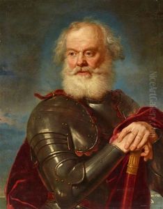 A Bearded Admiral Leaning On His Baton by Niccolo Cassana