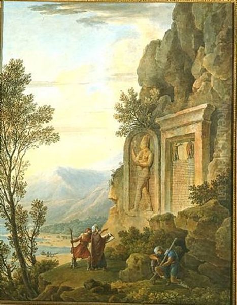 Doves Nesting And A Falcon In A Mountainous Landscape - view 1
