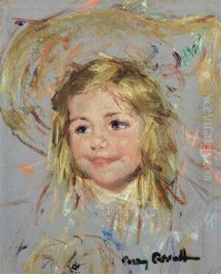 Head Of Smiling Child: A Study For Mother And Child In A Boat by Mary Cassatt