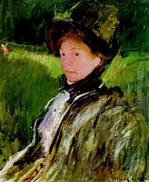 Lydia Cassat In A Green Bonnet And A Coat - view 1