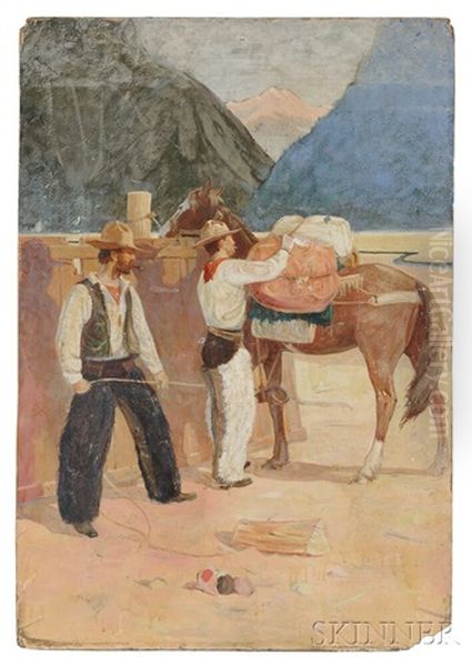 Cowboys Loading Their Gear - view 1