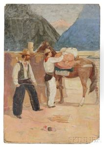 Cowboys Loading Their Gear by Gerald Cassidy